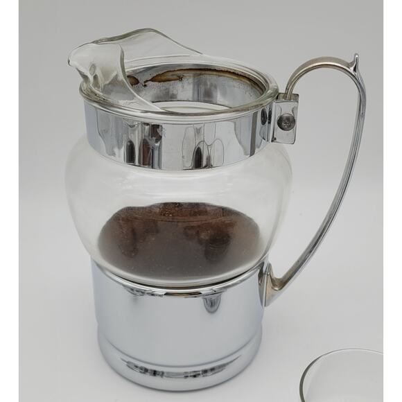 1950s Mid Century Modern Insulated Chrome Hellerware Pitcher & Glass Set MCM - Picture 7 of 16